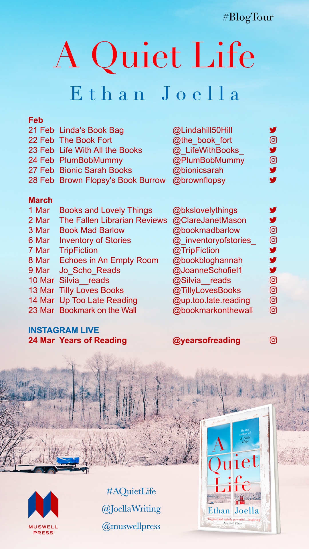 A Quiet Life by Ethan Joella Blog Tour Review Life